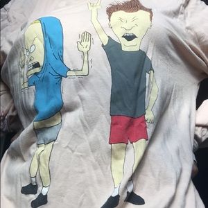 Light Pink Beevis and Butthead Long Sleeved Shirt